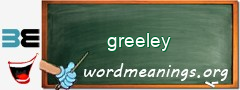 WordMeaning blackboard for greeley